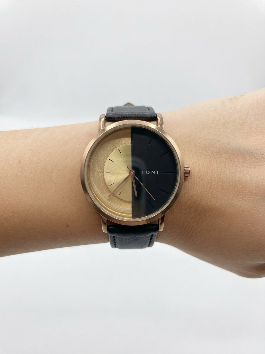 TOMI Unisex Half Transparent Watch