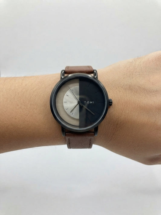 TOMI Unisex Half Transparent Watch