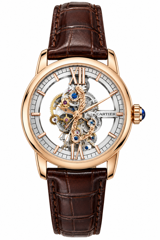 CARTIER SKELETON LEATHER MEN,S