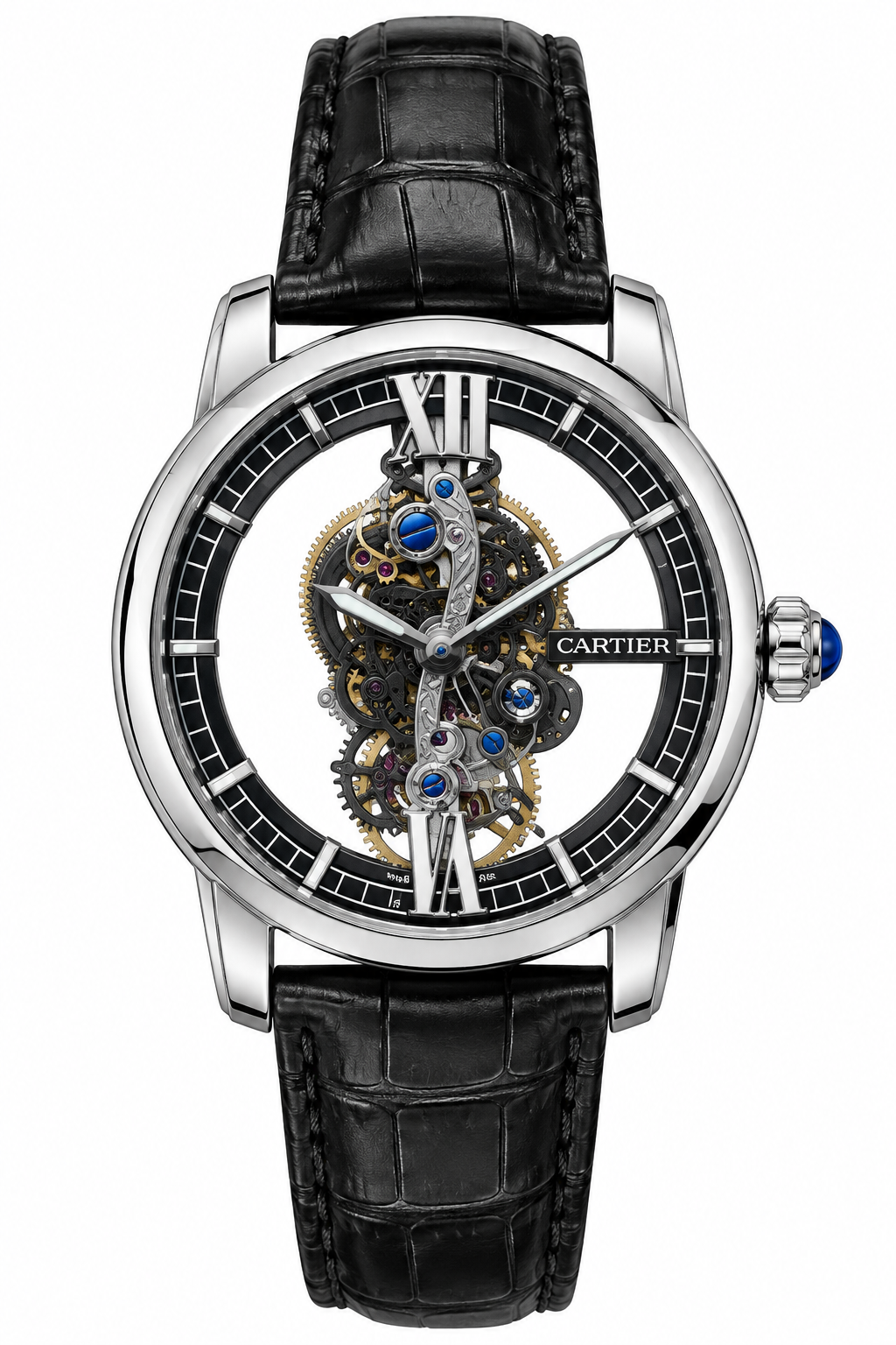 CARTIER SKELETON LEATHER MEN,S