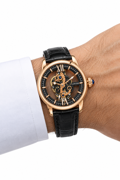 CARTIER SKELETON LEATHER MEN,S