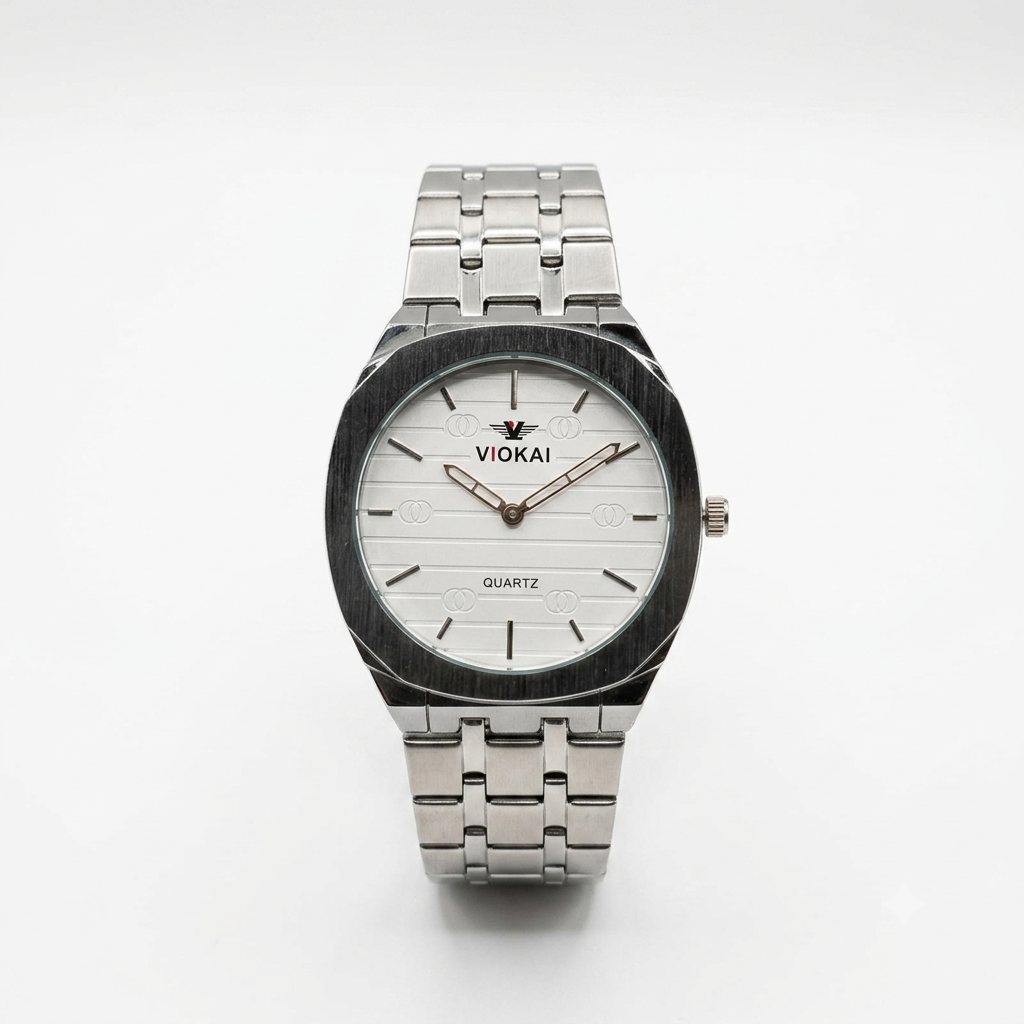 Viokai Men's slime Quartz Stainless Steel Analog Watch