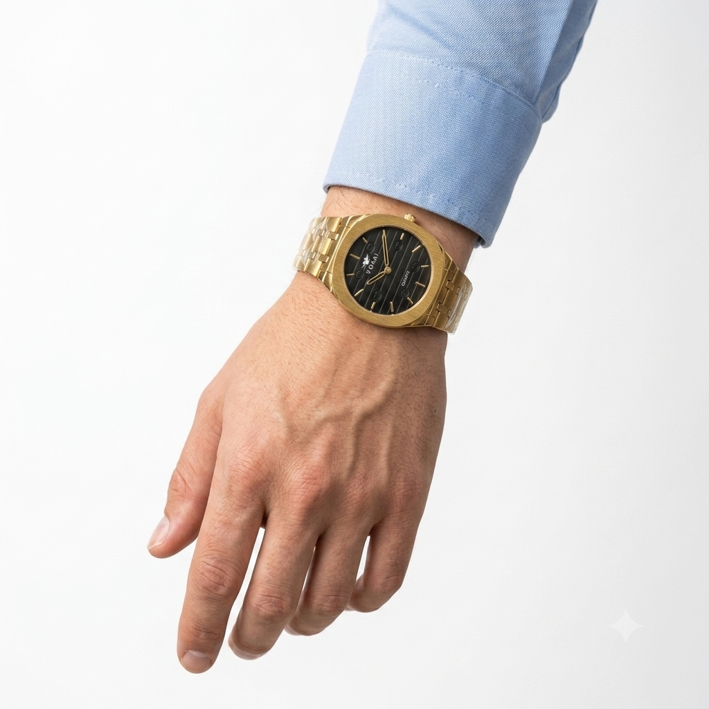Viokai Men's slime Quartz Stainless Steel Analog Watch