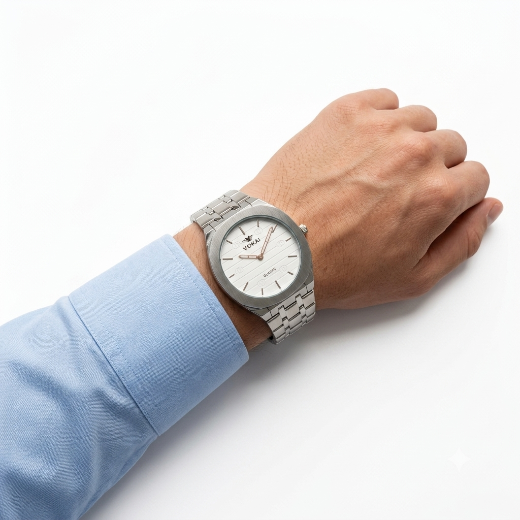 Viokai Men's slime Quartz Stainless Steel Analog Watch