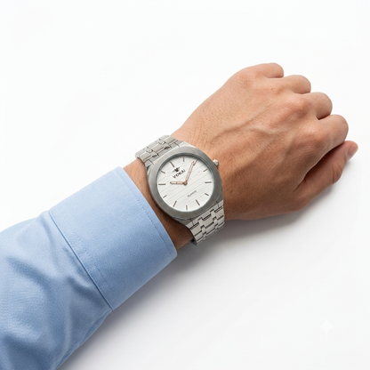 Viokai Men's slime Quartz Stainless Steel Analog Watch