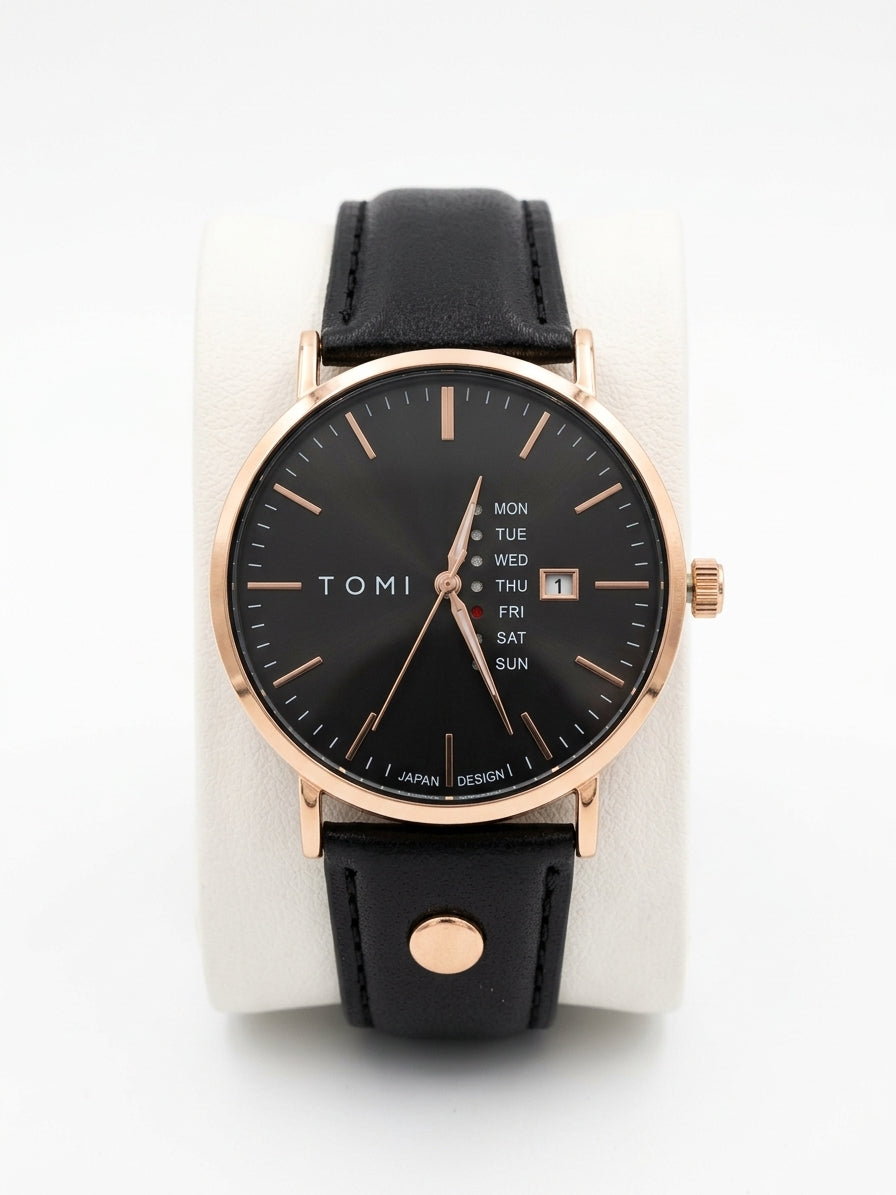 TOMI DAY-DATE LEATHER STRIPS Men