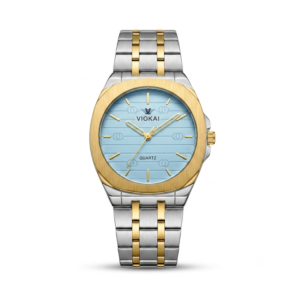 Viokai Men's slime Quartz Stainless Steel Analog Watch