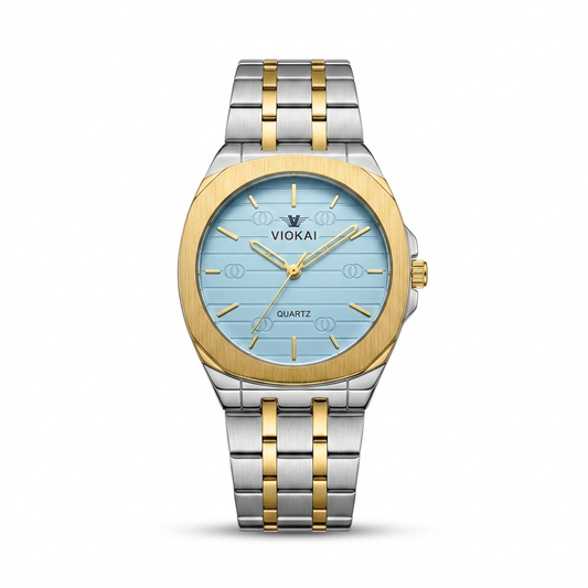 Viokai Men's slime Quartz Stainless Steel Analog Watch
