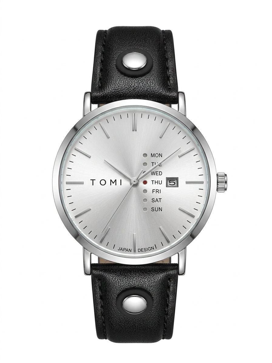 TOMI DAY-DATE LEATHER STRIPS Men