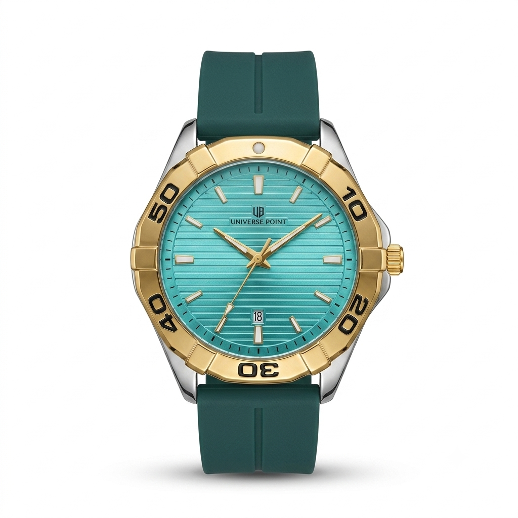 UNIVERS POINT GMT Design Men's Silicone Strap Sport Analog Watch