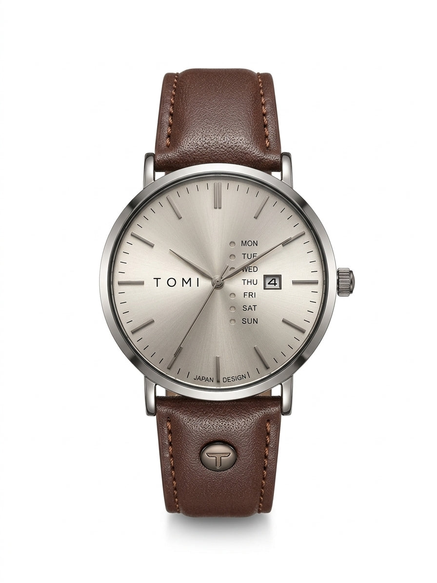 TOMI DAY-DATE LEATHER STRIPS Men