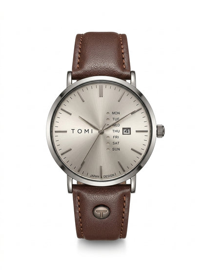 TOMI DAY-DATE LEATHER STRIPS Men