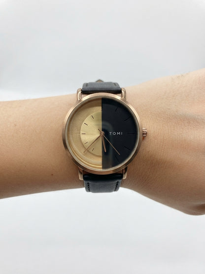 TOMI Unisex Half Transparent Watch