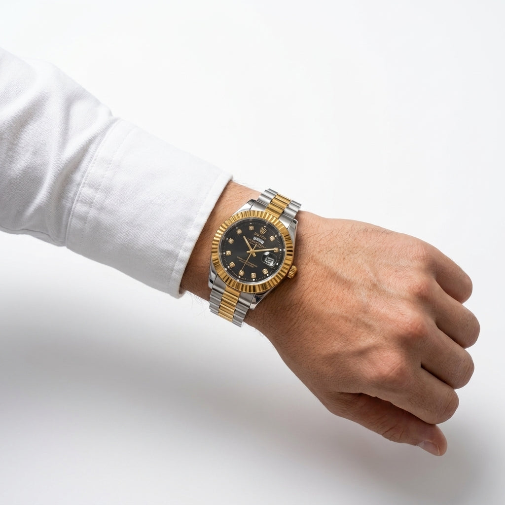 ROLEX Men's Premium Metal Bracelet Analog Watch