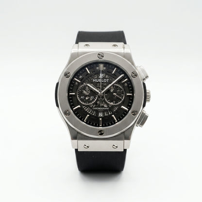 HUBLOT Mens Stainless Steel Skeleton Analog Watch