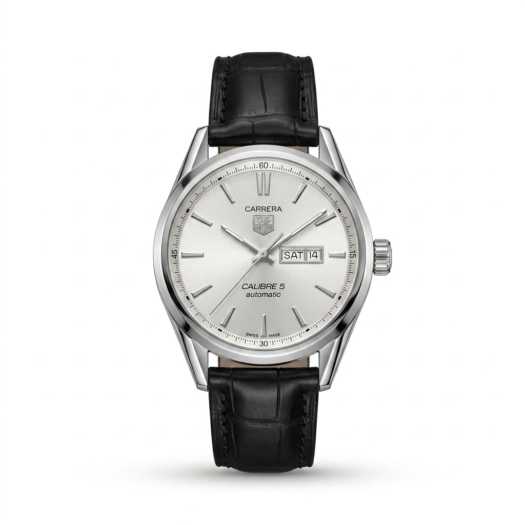 TAG HEUER Men's Leather Strap Analog Watch