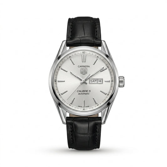 TAG HEUER Men's Leather Strap Analog Watch