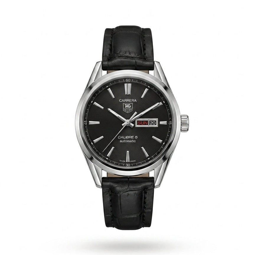TAG HEUER Men's Leather Strap Analog Watch