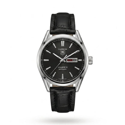 TAG HEUER Men's Leather Strap Analog Watch