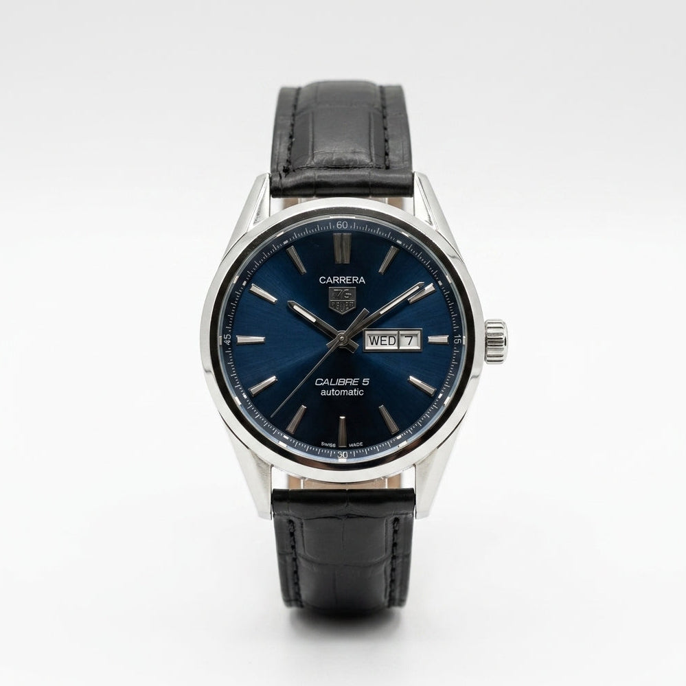 TAG HEUER Men's Leather Strap Analog Watch