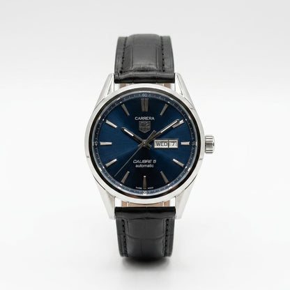 TAG HEUER Men's Leather Strap Analog Watch