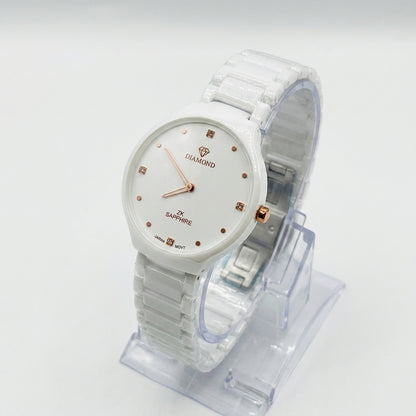 DI STAR  ceremic Men's Link Bracelet Analog Watch