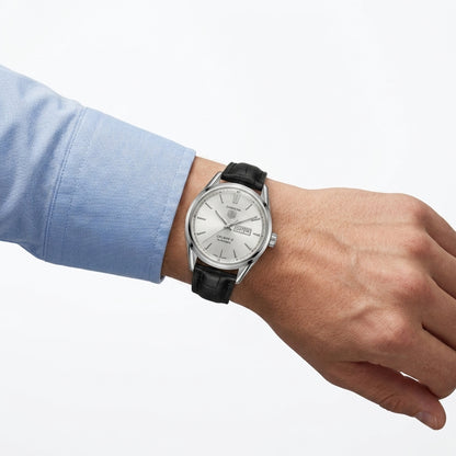 TAG HEUER Men's Leather Strap Analog Watch