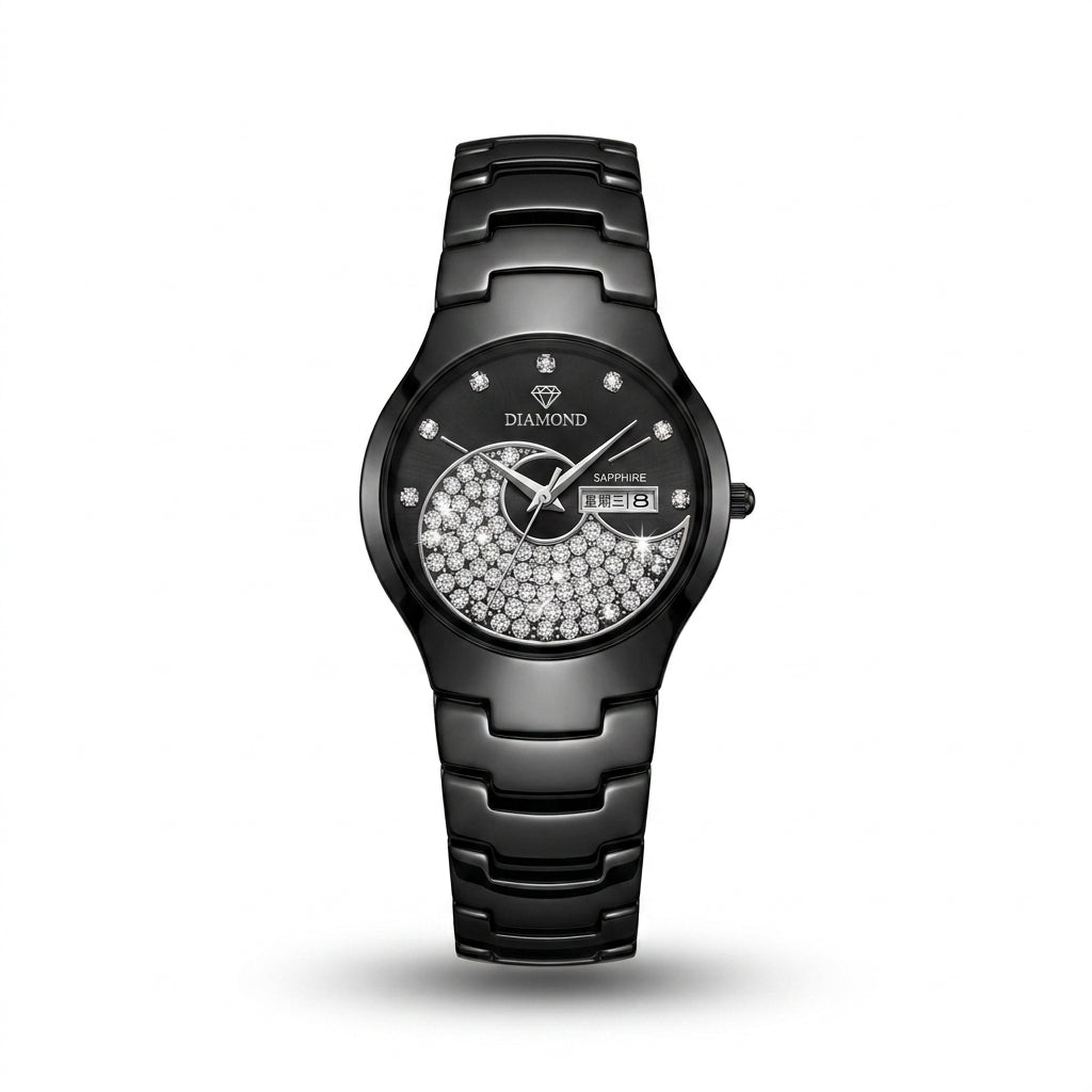 DI STAR ceremic men's Link Bracelet Analog Watch