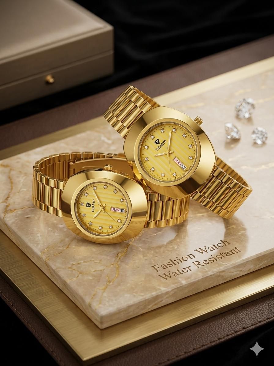 Ticarto Gold Couple Fashion Watch