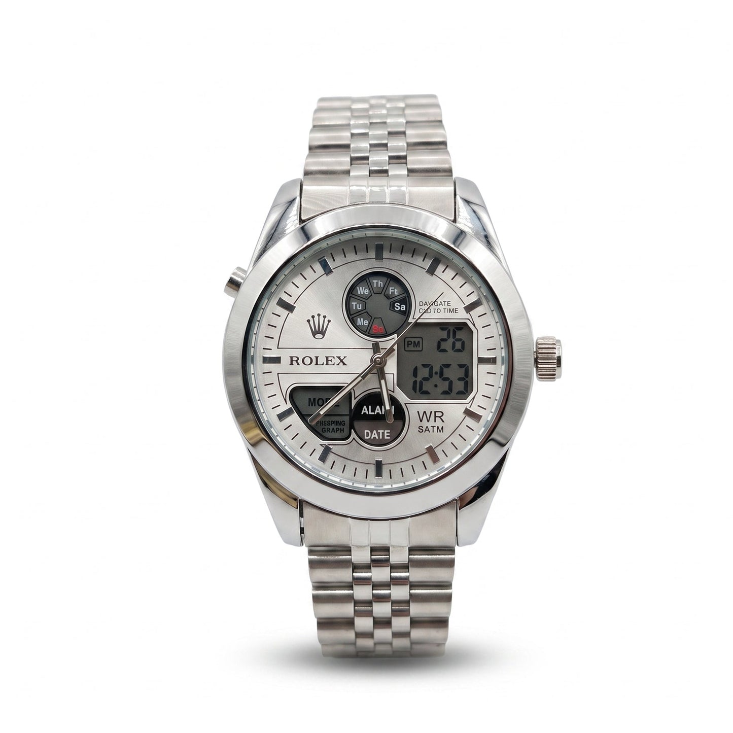 ROLEX Men's Stainless Steel Analog-Digital Watch