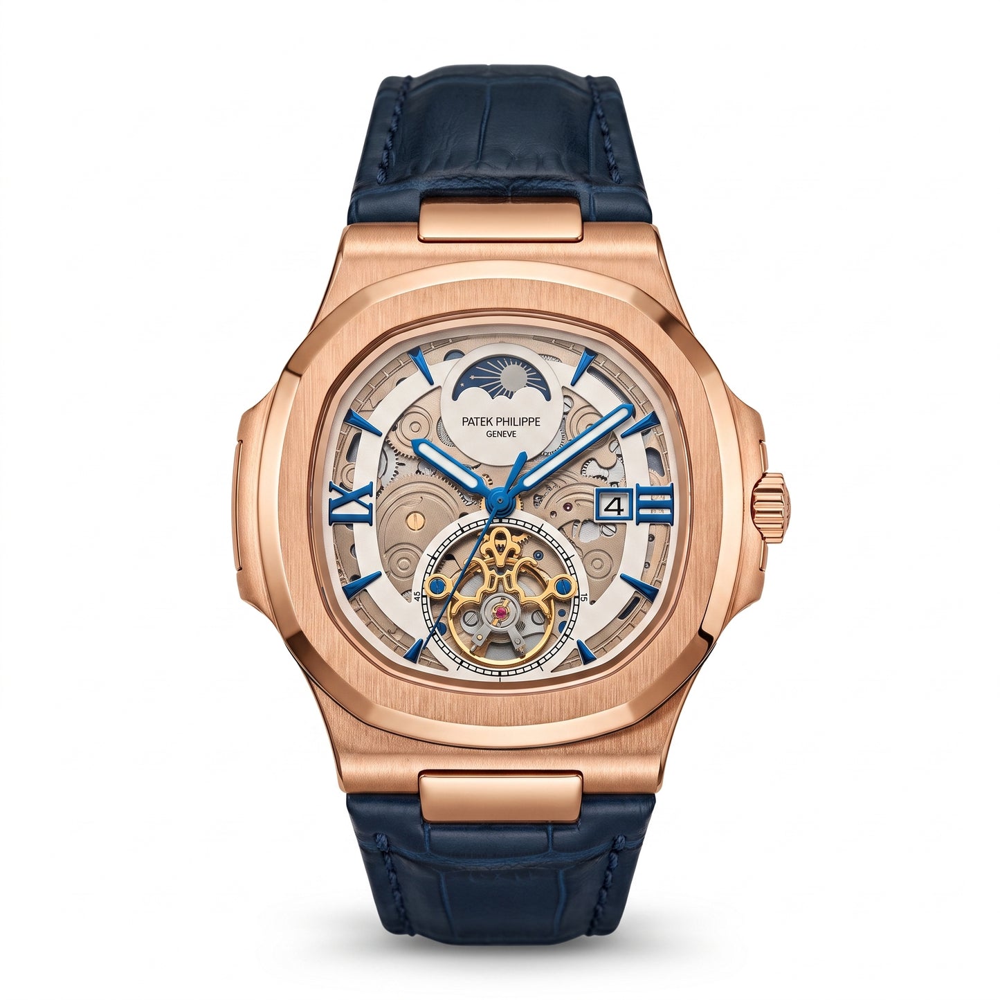 PATIK PHILIPPE Men's Automatic Skeleton Dial Leather Strap Watch