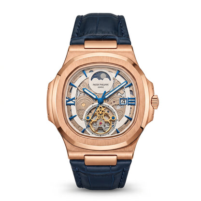 PATIK PHILIPPE Men's Automatic Skeleton Dial Leather Strap Watch