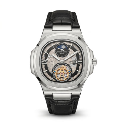 PATIK PHILIPPE Men's Automatic Skeleton Dial Leather Strap Watch